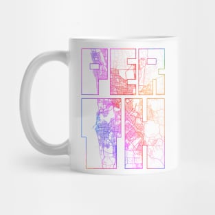 Perth, Australia City Map Typography - Colorful Mug